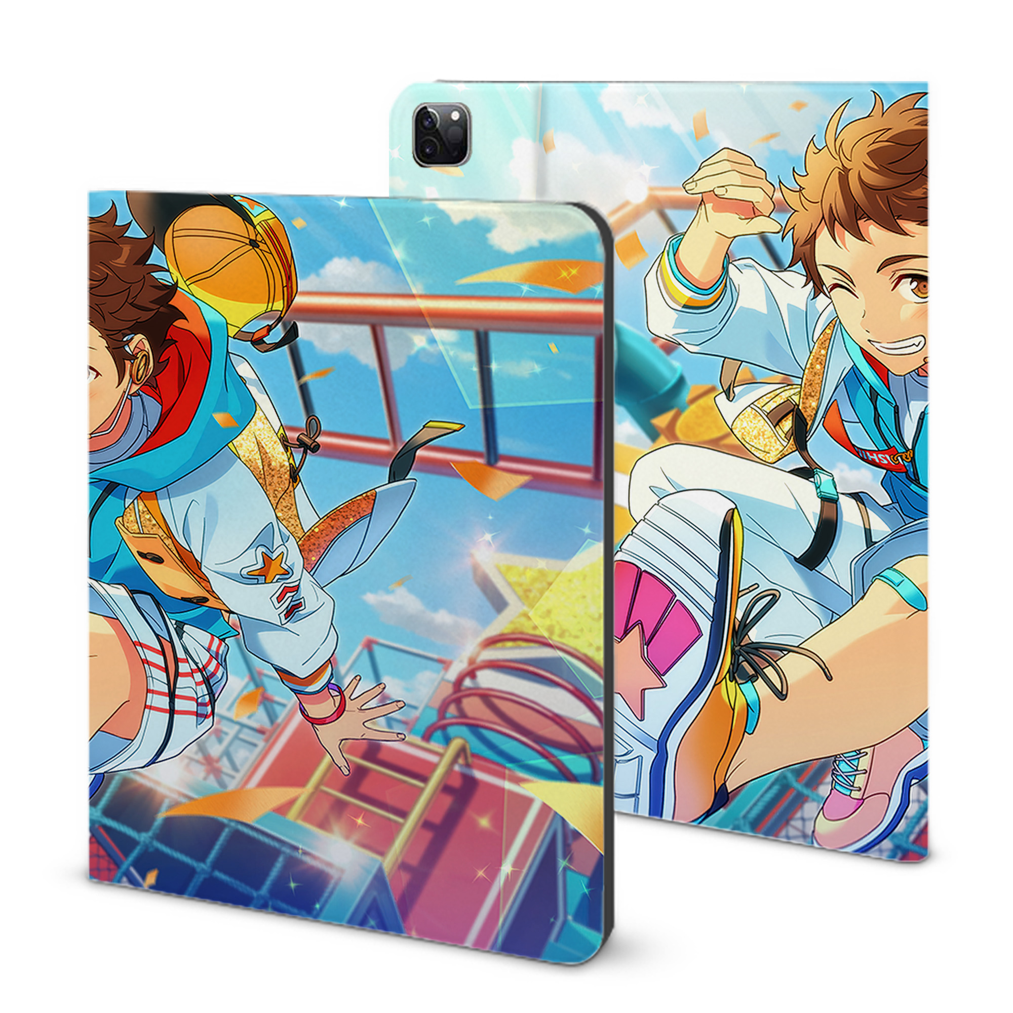 （画像用） あんさんぶるスターズ! Ensemble Stars IPad ケース ブック型 PUレザー TPU 耐衝撃 軽量 薄型 ペン収納なし 全面保護 IPad 各モデル対応